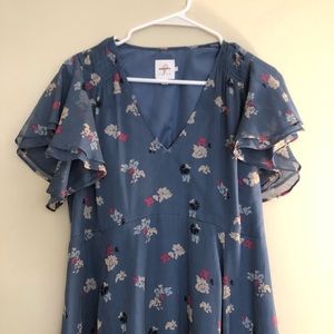 Hatch Maternity Dress - Floral - Blue - M